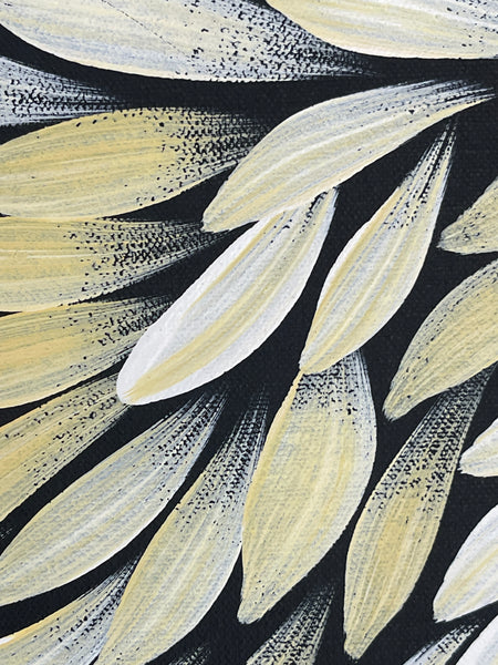 #184 My Country (Yellow/White) - JACINTA NUMINA : Aboriginal Art: 87x137cm