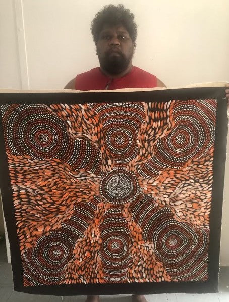 #112 Spinifex Dreaming (Sunset) - Scott Duggie Aboriginal Art: 95cm x 99cm