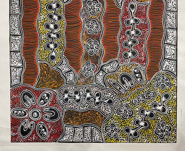 #275 My Country Dreaming (Orange/Multi) - SHARON NUMINA : Aboriginal Art: 69x92cm