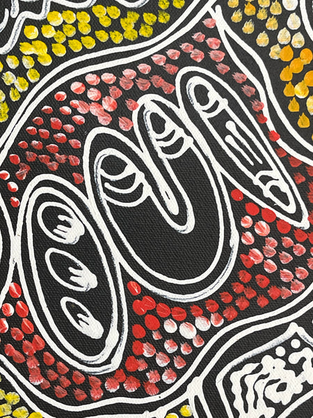 #275 My Country Dreaming (Orange/Multi) - SHARON NUMINA : Aboriginal Art: 69x92cm