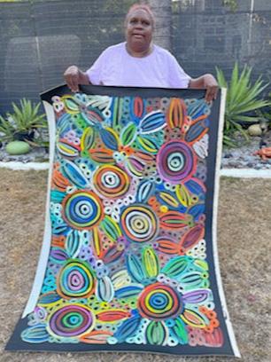 #243 Women's Body Design (Multi)  LOUISE NUMINA : Aboriginal Art: 97 x 147cm