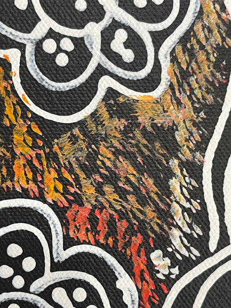 #275 My Country Dreaming (Orange/Multi) - SHARON NUMINA : Aboriginal Art: 69x92cm