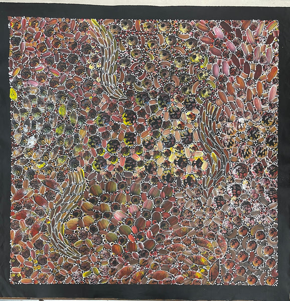 #78 Bush Yam Dreaming - RACHAEL NAMBULA: Aboriginal Art 95x96cm
