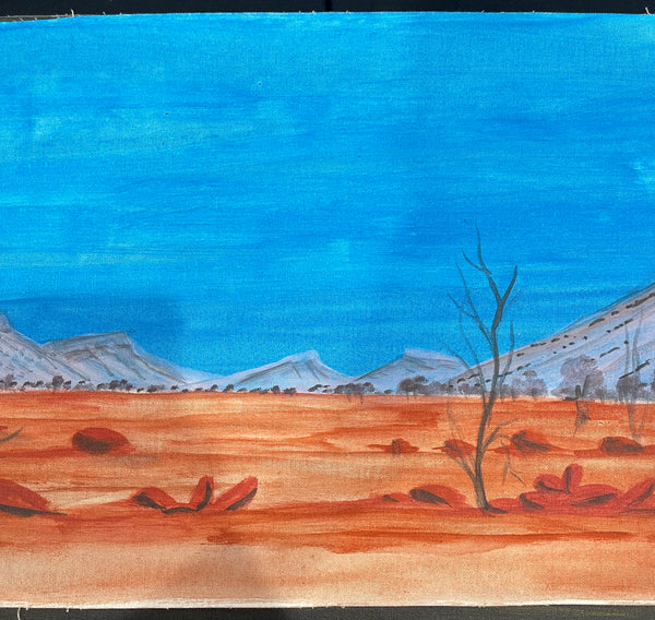 #33 Outback Landscapes - REX SULTAN JABANGARDI: ABORIGINAL ART: 39x102cm