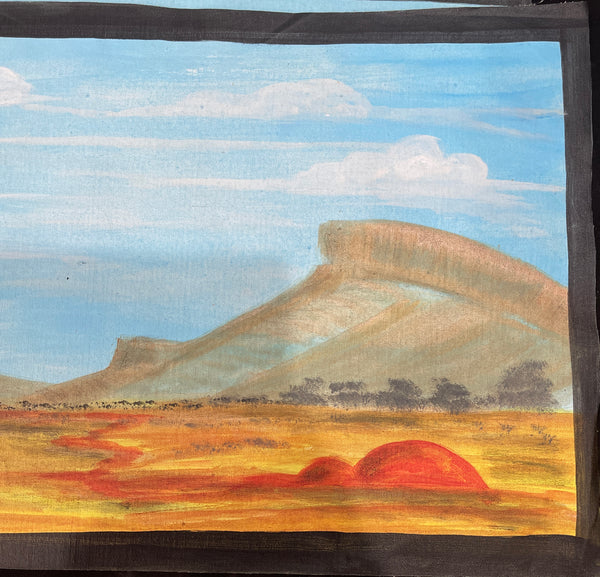 #53 Outback Landscapes - REX SULTAN JABANGARDI: ABORIGINAL ART: 35x102cm