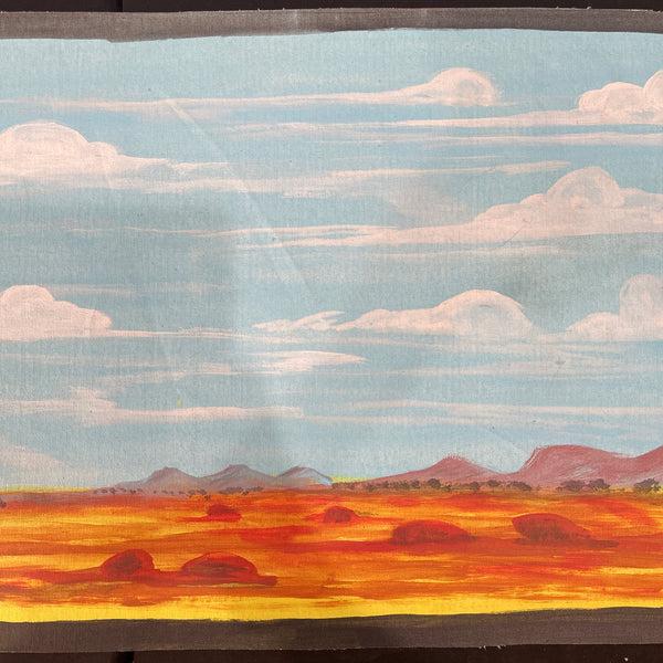 #363 Central Landscapes (Red Rocks) - REX SULTAN JABANGARDI: ABORIGINAL ART: 35x102cm