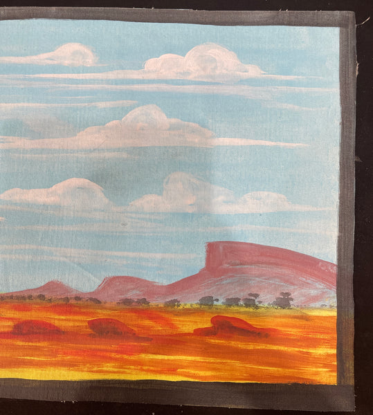 #363 Central Landscapes (Red Rocks) - REX SULTAN JABANGARDI: ABORIGINAL ART: 35x102cm