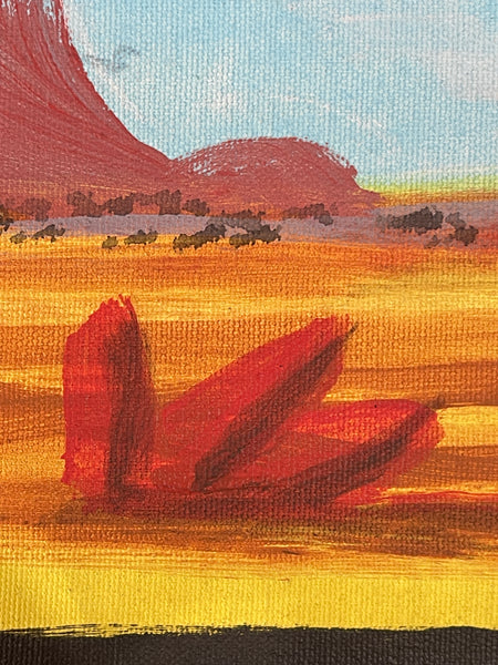 #363 Central Landscapes (Red Rocks) - REX SULTAN JABANGARDI: ABORIGINAL ART: 35x102cm