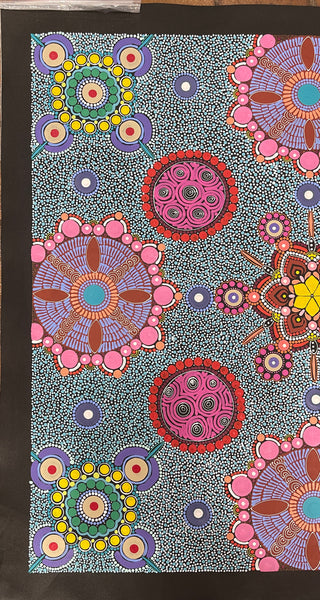 #308 ALIARA BIRD After the Rain (Multi) : Aboriginal Art: 88x91cm