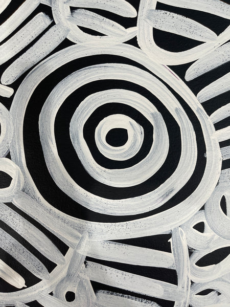 #291 Women's Body Design (Blk/Whte)  LOUISE NUMINA : Aboriginal Art: 93x103cm