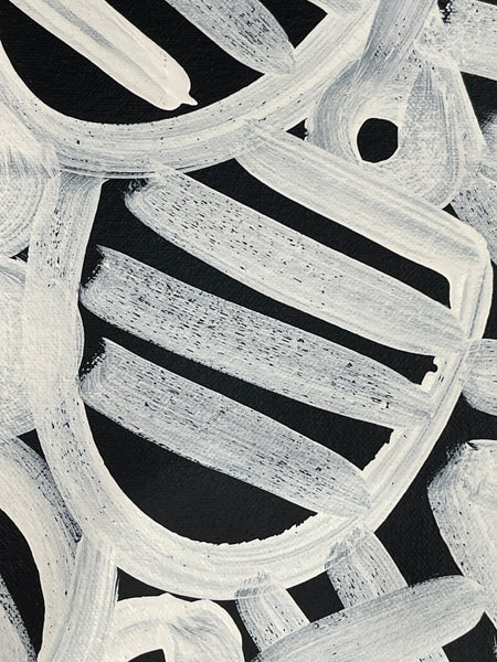 #291 Women's Body Design (Blk/Whte)  LOUISE NUMINA : Aboriginal Art: 93x103cm
