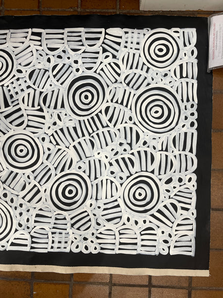 #291 Women's Body Design (Blk/Whte)  LOUISE NUMINA : Aboriginal Art: 93x103cm