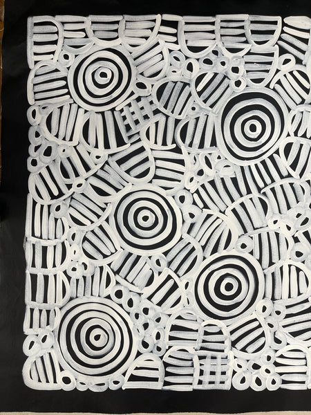 #291 Women's Body Design (Blk/Whte)  LOUISE NUMINA : Aboriginal Art: 93x103cm