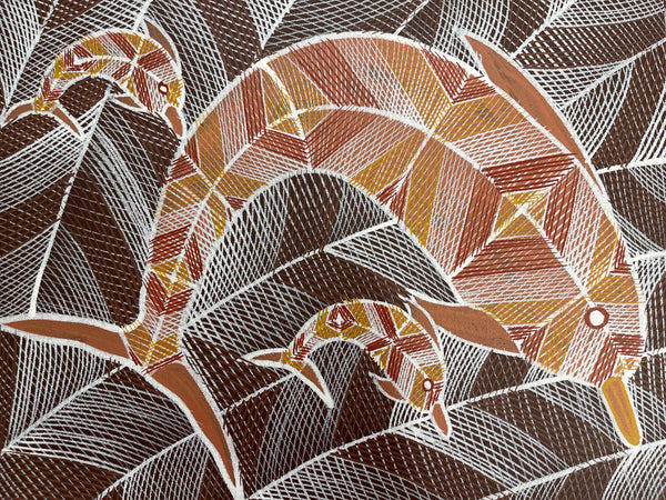 #300 Dolphin Dreaming - EDDIE BLITNER : Aboriginal Art : 42x32cm