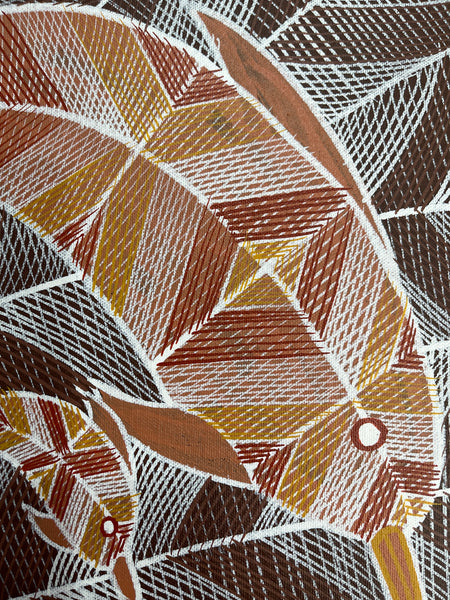 #300 Dolphin Dreaming - EDDIE BLITNER : Aboriginal Art : 42x32cm