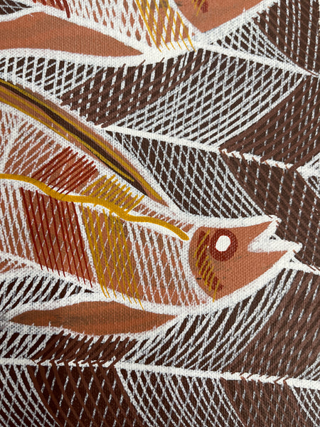 #10 Barramundi Dreaming - EDDIE BLITNER : Aboriginal Art : 42x32cm