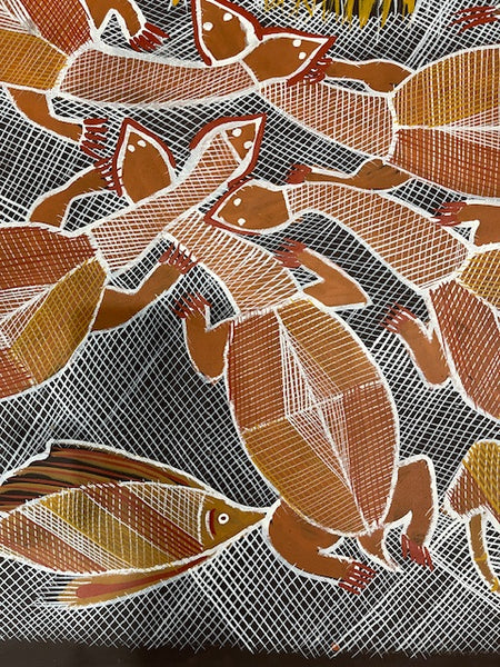#400 Billabong Dreaming - EDDIE BLITNER : Aboriginal Art : 96x140cm
