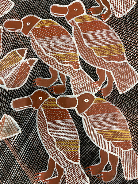 #346 Pelican Dreaming - EDDIE BLITNER : Aboriginal Art : 93x140cm
