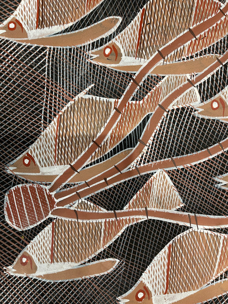 #346 Pelican Dreaming - EDDIE BLITNER : Aboriginal Art : 93x140cm