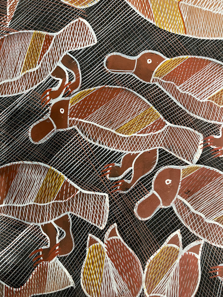 #346 Pelican Dreaming - EDDIE BLITNER : Aboriginal Art : 93x140cm