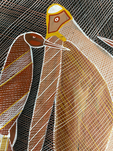 #346 Pelican Dreaming - EDDIE BLITNER : Aboriginal Art : 93x140cm