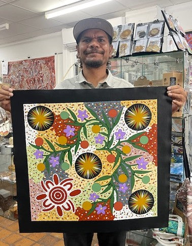 #176 Bush Tucker Dreaming - JONATHAN HOCKLEY - Aboriginal Art: 59cm x 54cm
