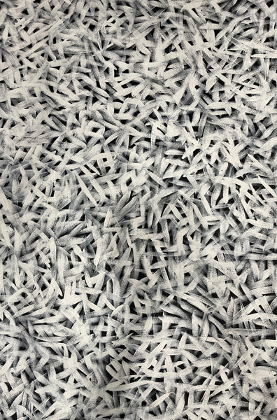#214 Spinifex Grass (White)- LOUISE NUMINA : Aboriginal Art:  95cm x 135cm