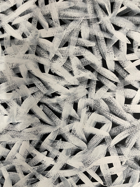 #214 Spinifex Grass (White)- LOUISE NUMINA : Aboriginal Art:  95cm x 135cm