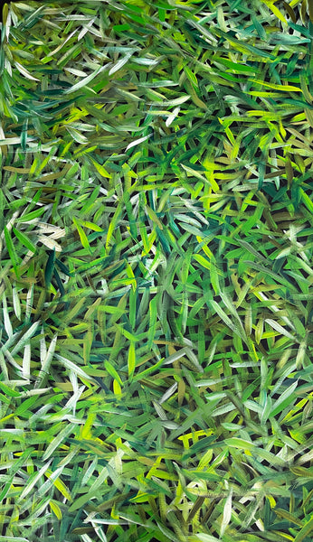 #128 Spinifex Grass (Greens)- LOUISE NUMINA : Aboriginal Art: 95cm x 155cm