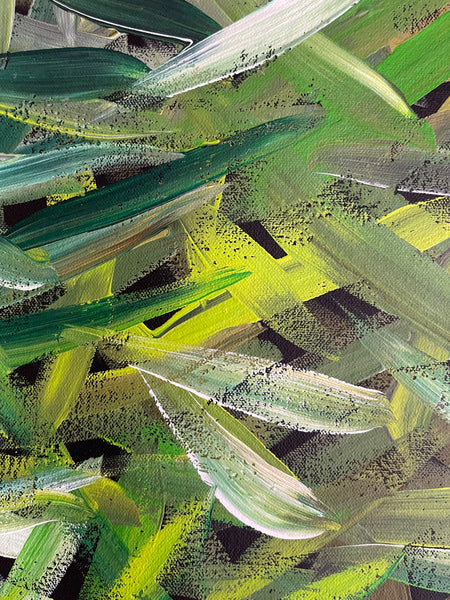 #128 Spinifex Grass (Greens)- LOUISE NUMINA : Aboriginal Art: 95cm x 155cm