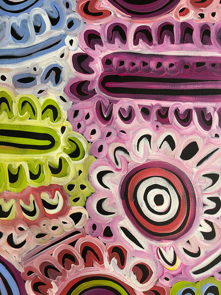 #225 Women's Body Design - Ceremony (Multi) LOUISE NUMINA : Aboriginal Art: 60X200cm