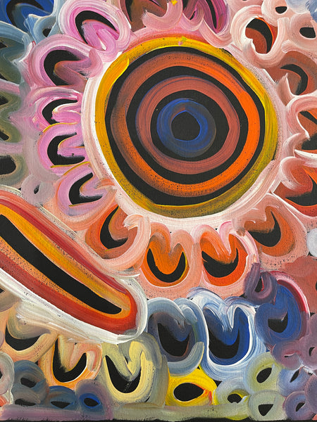#220 Women's Body Design - Ceremony (Multi) LOUISE NUMINA : Aboriginal Art: 56x200cm