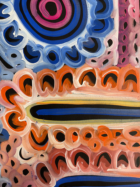 #220 Women's Body Design - Ceremony (Multi) LOUISE NUMINA : Aboriginal Art: 56x200cm
