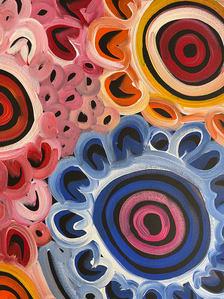 #220 Women's Body Design - Ceremony (Multi) LOUISE NUMINA : Aboriginal Art: 56x200cm