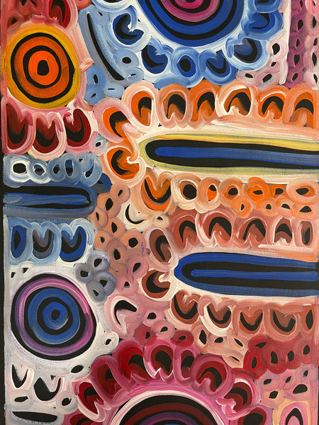 #220 Women's Body Design - Ceremony (Multi) LOUISE NUMINA : Aboriginal Art: 56x200cm