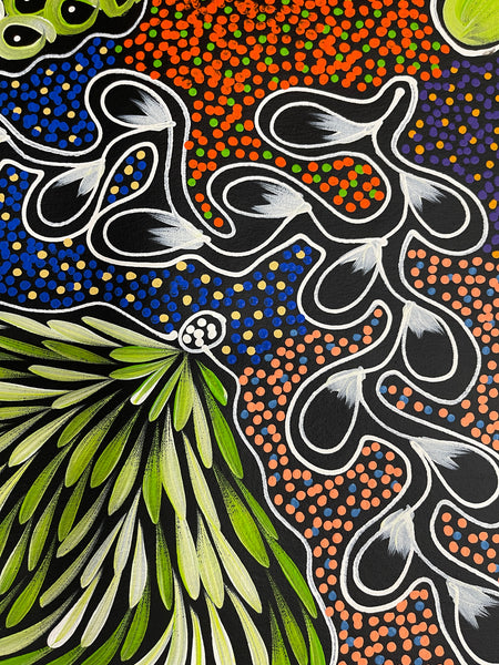 #334 My Country Dreaming (Multi) - SHARON NUMINA : Aboriginal Art: 98x93cm