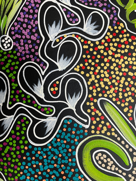 #334 My Country Dreaming (Multi) - SHARON NUMINA : Aboriginal Art: 98x93cm