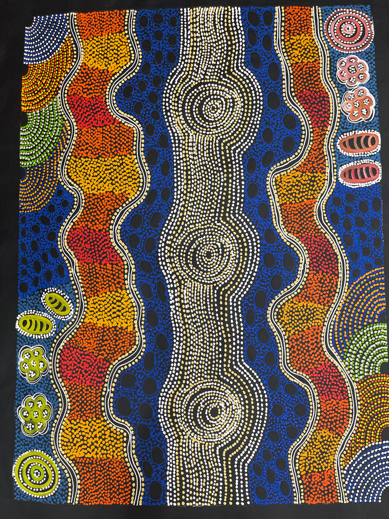 #51 Brown Dingo Dreaming -  LANITA NUMINA : Aboriginal Art: 93x69cm