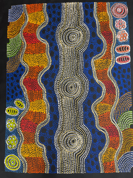 #51 Brown Dingo Dreaming -  LANITA NUMINA : Aboriginal Art: 93x69cm