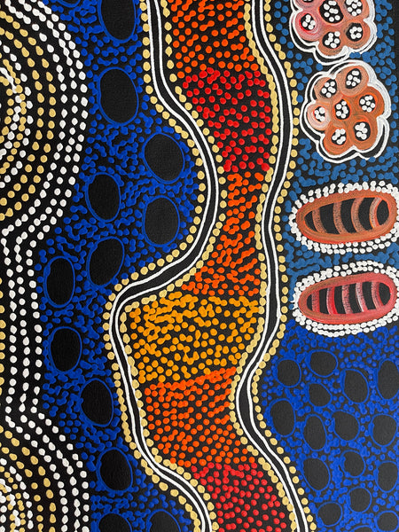 #51 Brown Dingo Dreaming -  LANITA NUMINA : Aboriginal Art: 93x69cm