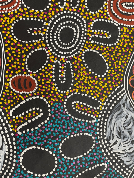 #58 Collecting Bush Tucker - LANITA NUMINA : Aboriginal Art: 147x95cm