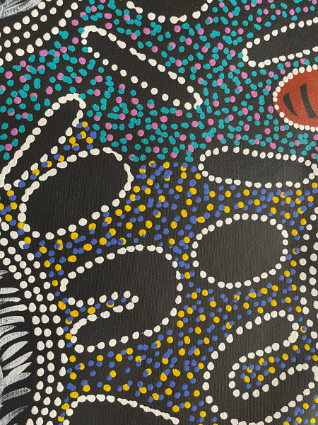 #58 Collecting Bush Tucker - LANITA NUMINA : Aboriginal Art: 147x95cm