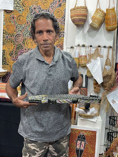 #189 Crocodile - KENNY REID: Aboriginal Art: 48x3cm