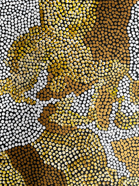 #4 Bush Banana Dreaming (Golds/White) - SHARON BUTCHER 145x95cm