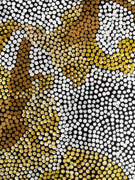 #4 Bush Banana Dreaming (Golds/White) - SHARON BUTCHER 145x95cm