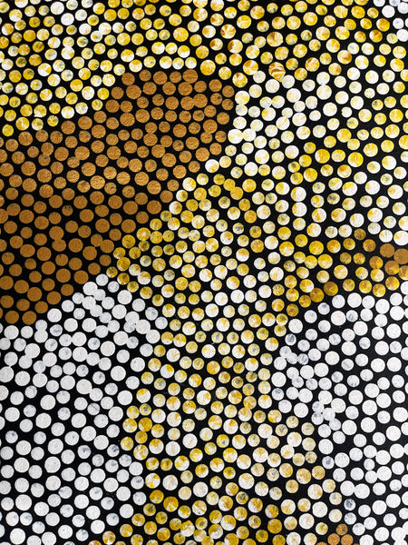 #4 Bush Banana Dreaming (Golds/White) - SHARON BUTCHER 145x95cm