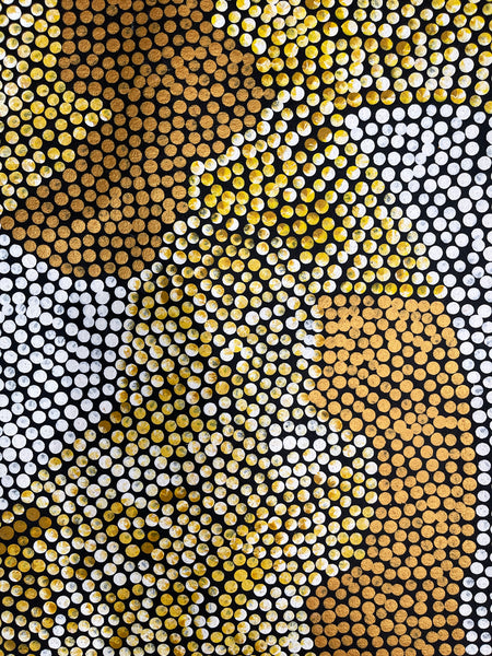 #4 Bush Banana Dreaming (Golds/White) - SHARON BUTCHER 145x95cm