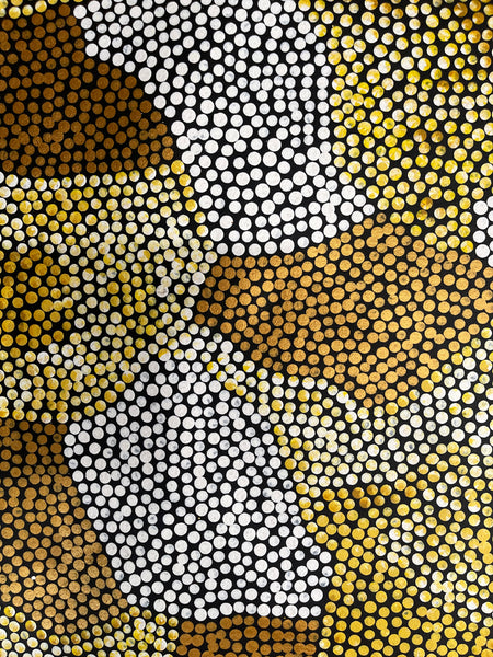 #4 Bush Banana Dreaming (Golds/White) - SHARON BUTCHER 145x95cm