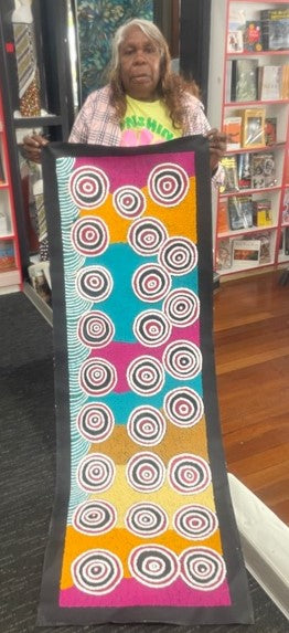 #351 Waterholes (Multi) BARBARA PANANKA PRICE : Aboriginal Art: 150x46cm