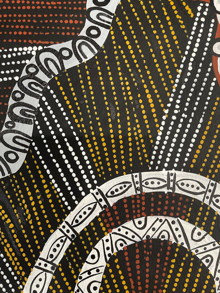 #163 Hunting for Bush Food near Spring Water -  MAREE GOREY: Aboriginal Art: 70x100cm